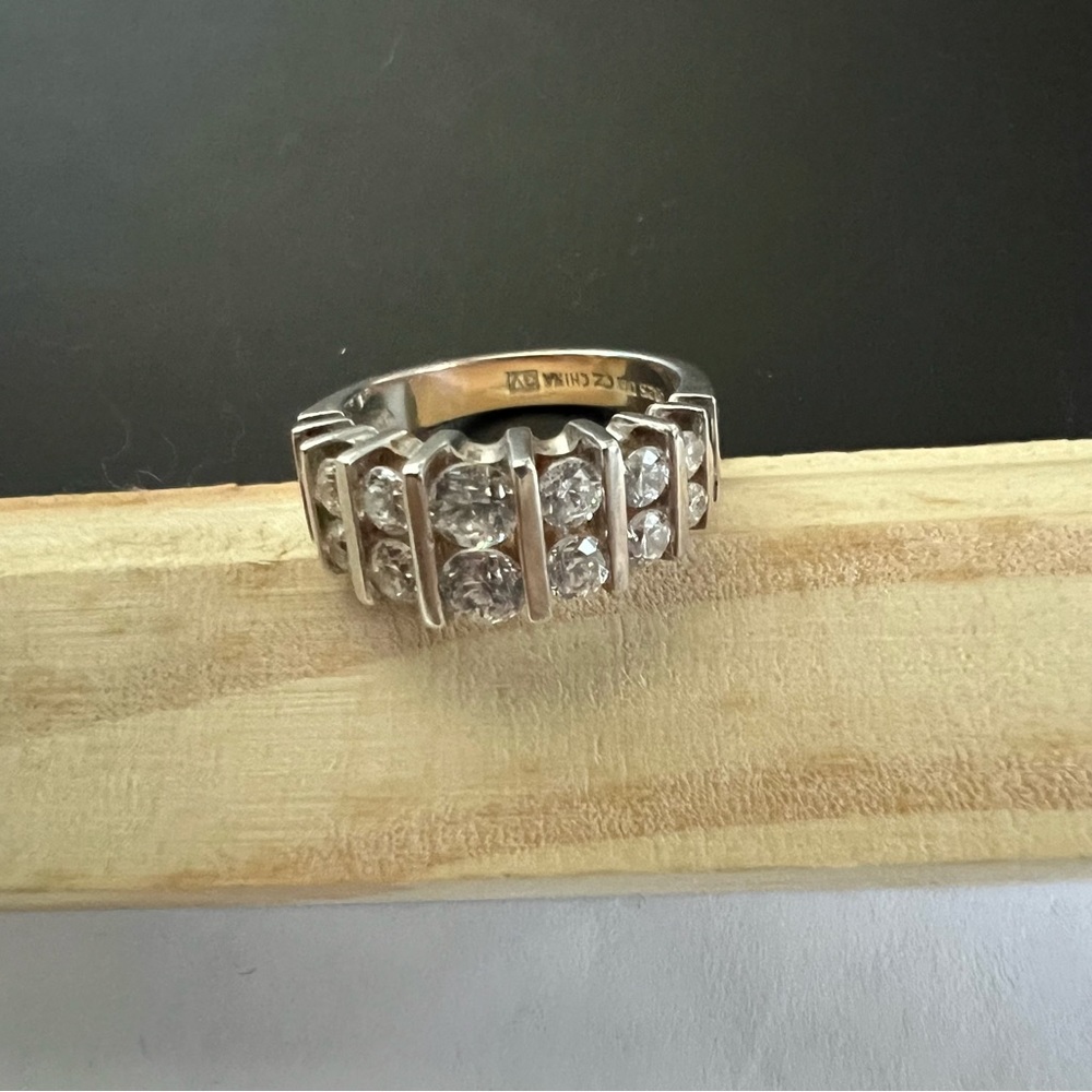 Sterling Silver Simulated Diamond Ring - image 1